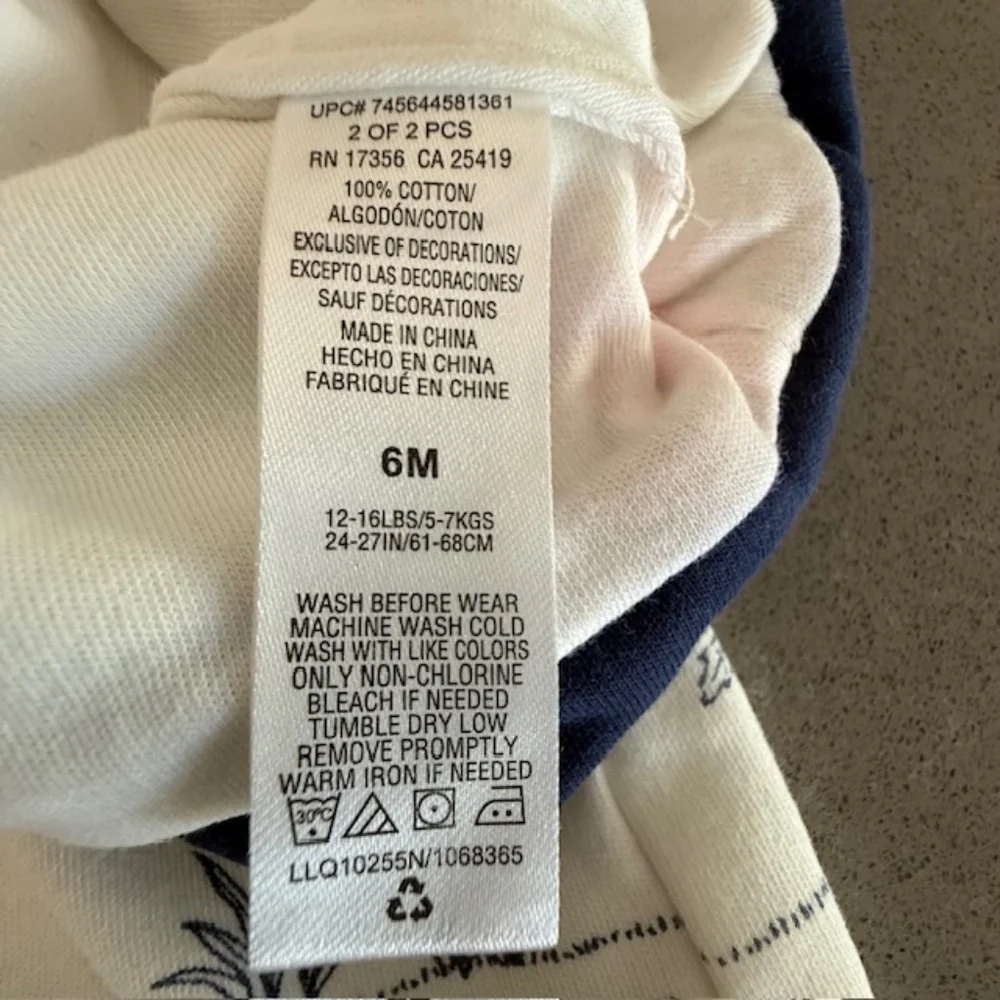 Little Me Dog 6M Sleeper and Hat Blue & White Unisex Boys Snaps Worn 2x